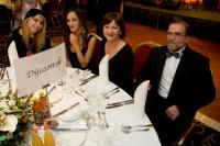 Ági Szalóki, Éva Orsós and Gábor Hegyesi, at a ceremony