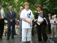 Csehák Judit és Orsós Éva a „Sétálj az egészségért!” mozgalom indítása, 2002 szeptembere
