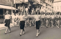 Předsletový průvod v Č. Lípě, 1948