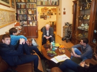 Recording the interview, Mr. Dražil's house, February 9, 2016 

