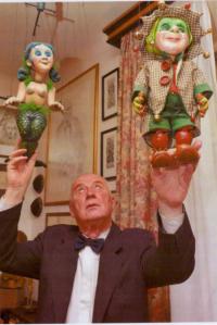 Josef Koutecký with the puppets
