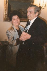 Margita Lázoková with her husband, Brno, 2000