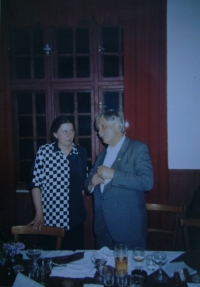 Pamětnice s Jiřím Diensbierem starším, kandidatura Občanského hnutí, Tábor, 1992