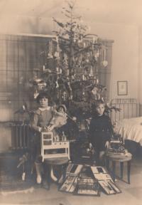 Christmas 1934, Zora Kopacova and her brother Zdenek