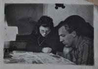 Irena Ondruchová a soused z Výškovic / 1942