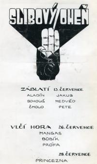 Invitation to the pledge fire in 1990