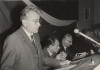 Jindřich Dohnal senior as a major arbiter of Czechoslovakia, with Dubcek