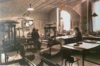 Pohled do dílny na nábřeží, 80. léta