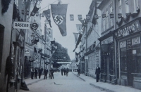 Hlavní třída ve Vidnavě za druhé světové války