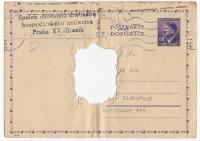 Korespondenční lístek se stopou kulky