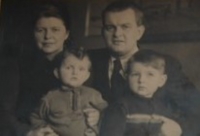 Radovan Brož with his parents and brother