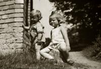 Jiří Tichota - about two years old with his sister