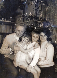Ludmila Čechová with her husband and children