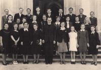 Na gymnáziu, rok 1941, pamětnice 2. řada, 4. zprava