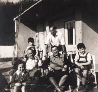 With Sekal family at summer house in Mokrá Hora, 1933