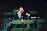 s herečkou Petrou Špalkovou v divadle Kašpar, asi 1995