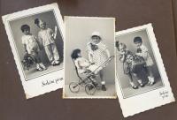 Koláž z fotografií. Hanka Neumannová (tmavovlasá). 30. léta 20. století.