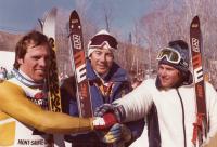 3. místo v Mont St. Anne (Světový pohár) - obří slalom, Phil Mahre, Ingemar Stenmark, Bohumír Zeman (1980)
