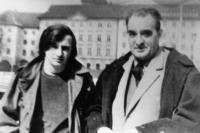 With his father Jiří in Prague, 1971