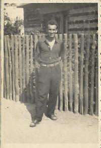 Štefan Maďar in front of his home