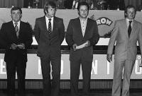 Josef Šmoldas / druhý zleva / při oslávch Dne horníků / 1978