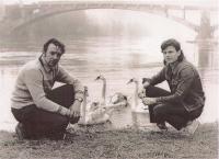 Jaroslav Krušina and Ladislav Paleček before the joint exhibition 1987