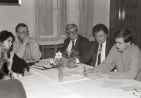 Attending a seminar for young journalists in Roztěž, spring 1989