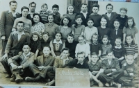 Ve škole ve Starém Městě v roce 1950