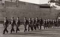 Ceremonial formation at Europe Championship in Oslo 1949, J. Zachara second in row