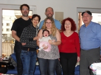 Harry Farkaš with his wife, two daughters and their husbands and his granddaughter in 2017