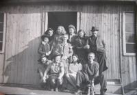 Forced laborers before the kitchen in Libřice near Davle in the spring 1945