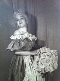 Wife Libuše Středová in a theatre costume