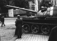 Tank okupačních vojsk v Příbrami