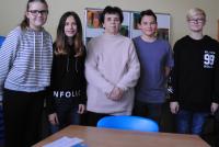 Mrs. Blazickova with students