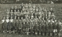 Boy scout unit, Jan Kubka second row from top, third from right