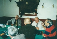 Gymnázium class reunion, Jan Kubka second right, Hradec Králové 1997