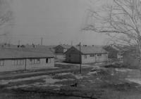 Finské domky  v Horní Suché v roce 1952, kde bydleli pétépáci