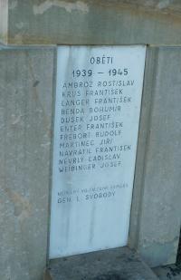 The names of the victims of the Second World War in Moravičany