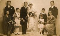 Wedding picture of Jitka's parents Věra Lustigová and Vladimír Jirousek