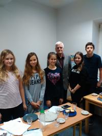 Leo Cechel with students