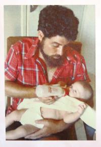 Husband Yehoshua with daughter Noa (1973)