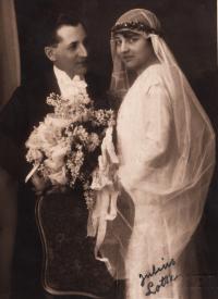 Wedding photograph of parents, 1924