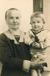In the arms of Grandma Růžena, 1940