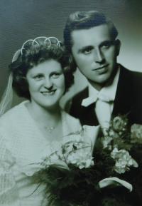 Wedding photo of Drahomír and Marie Langer