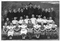 In school (third from right)