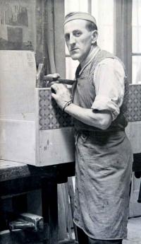 Father August Masár in his joinery workshop (40´s)