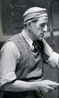 Father August Masár in his joinery workshop (40´s)