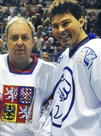 Milan Nový celebrating his 60th birthday, with Jaromír Jágr. 2011