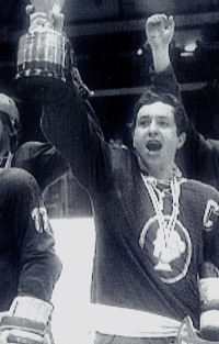 Milan Nový celebrating the championship victory. 1980
