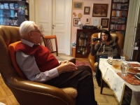 Gustav Oplustil při natáčení